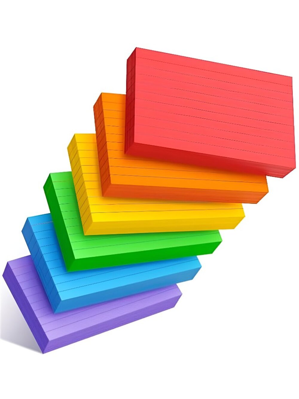 Colored Index Cards 3x5 Inch - 300 Count Ruled Flash Cards for Studing - E